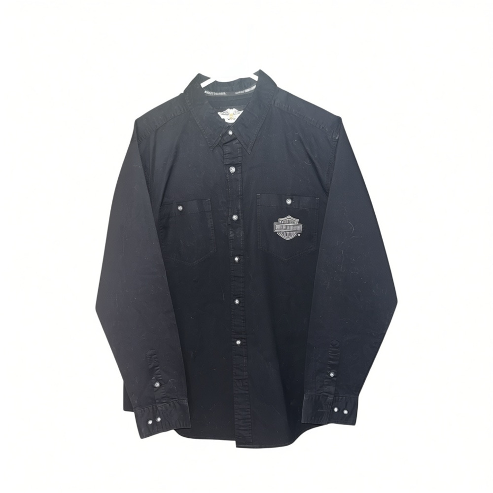 Harley-Davidson Men's Black Long Sleeve Button Down Shirt